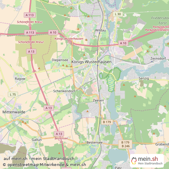 K?nigs Wusterhausen Landkreis Dahme-Spreewald Landkarte © Openstreetmap Contributors K?nigs Wusterhausen Kleine Mittelstadt Karte
